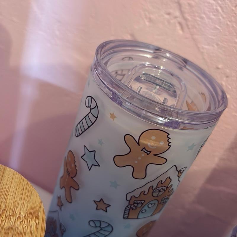 Gingerbread House Glass Libbey Can/Tumbler