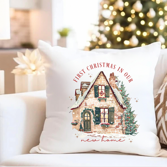 Personalised Christmas Cushion - First Christmas In New Home