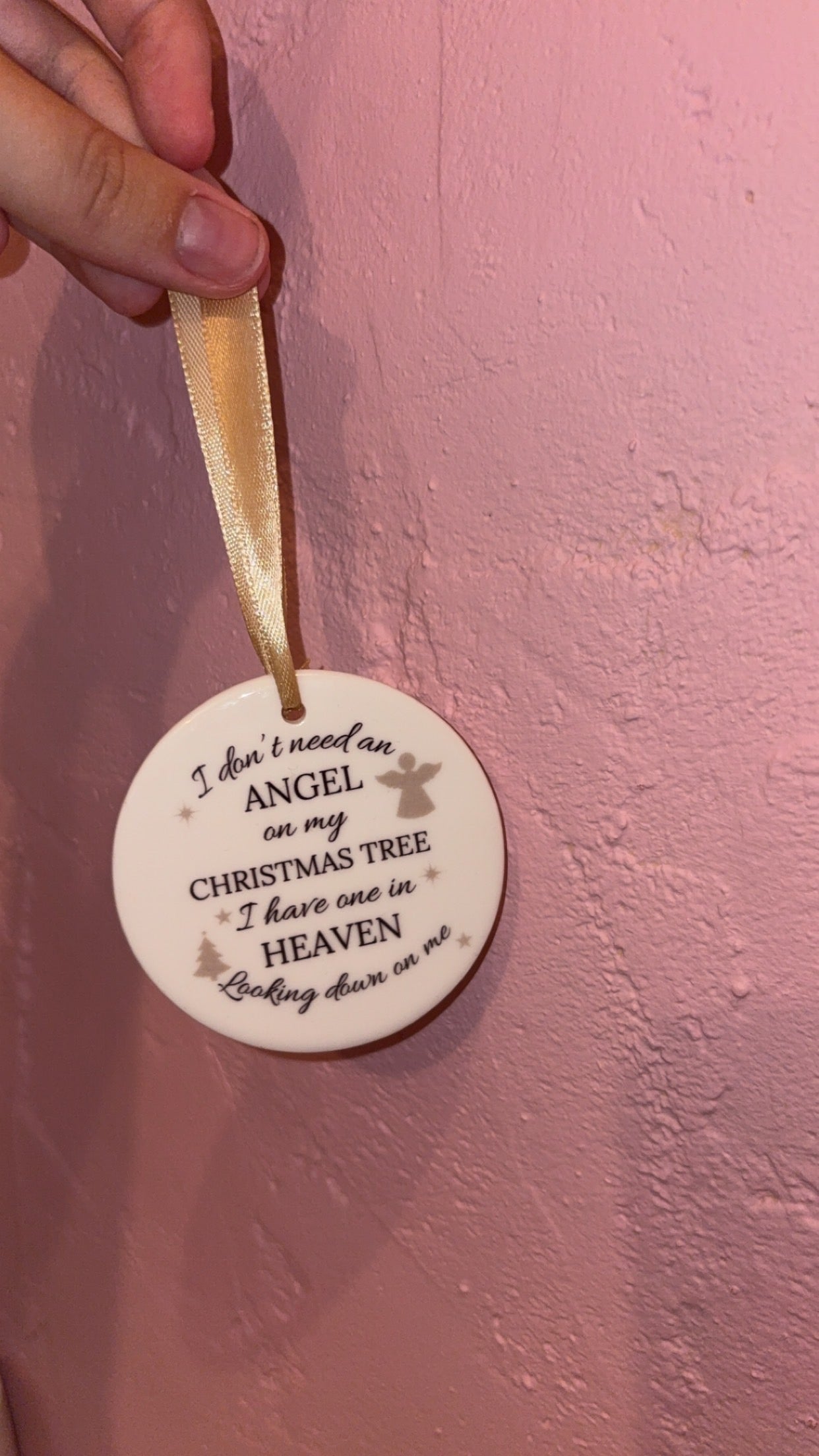 Ceramic Christmas Ornament - Angel Design