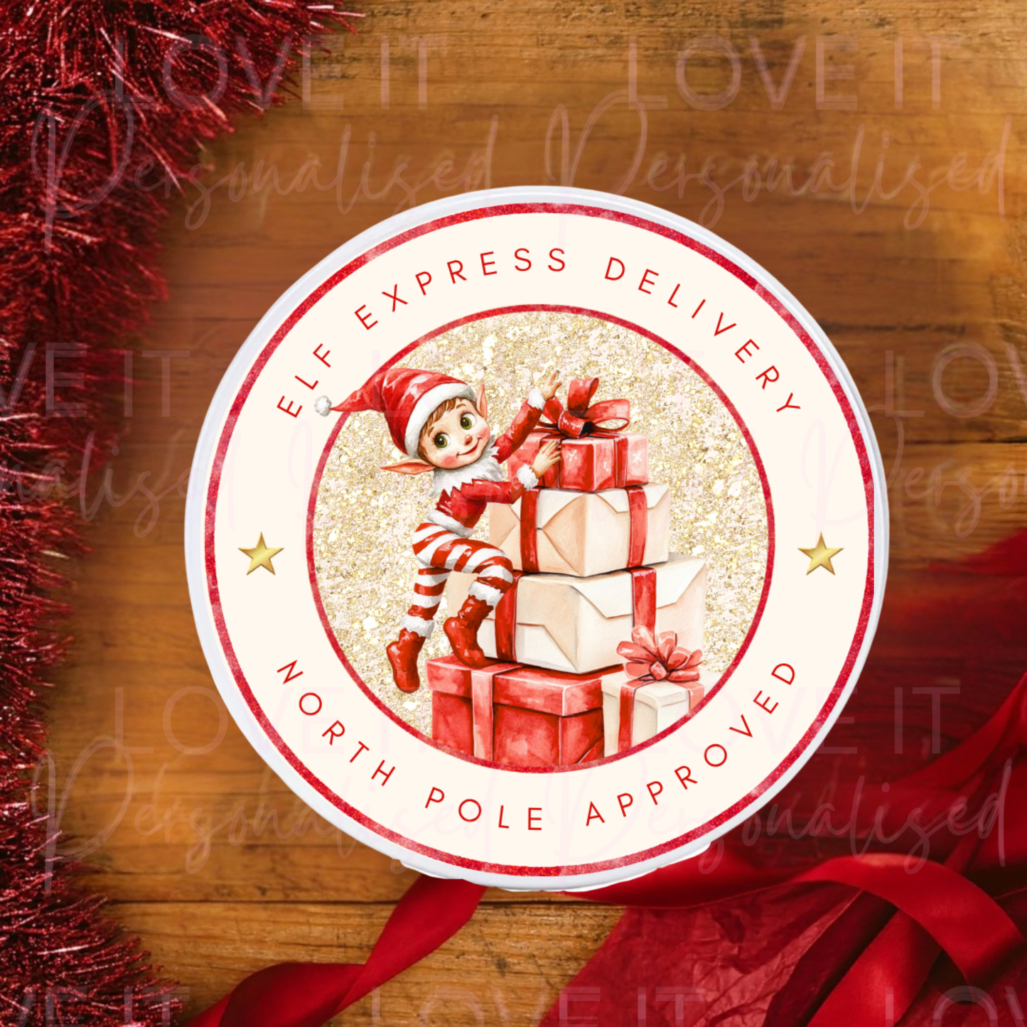 Christmas Treat/Snack Round Metal Tin/Storage - Gift Idea Boxes