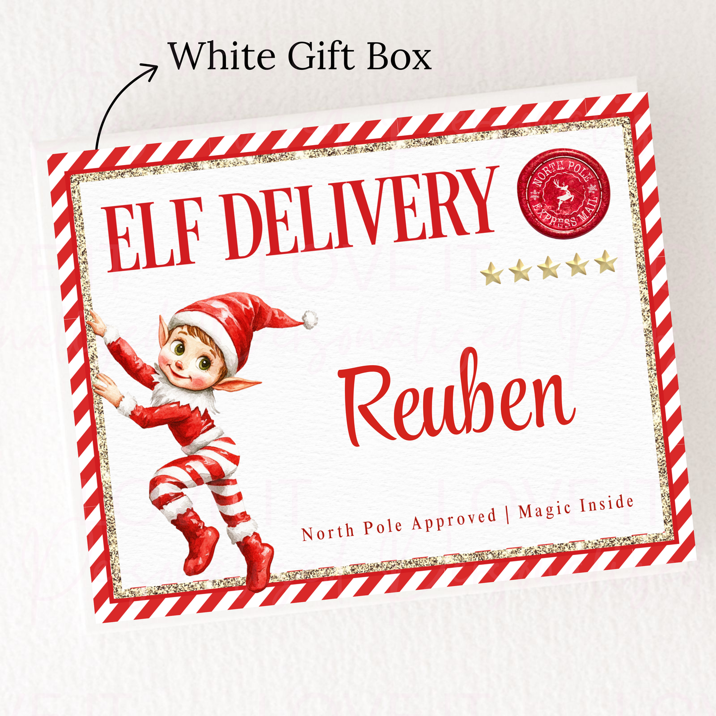 Personalised Christmas Magnetic Gift Box - Elf Delivery