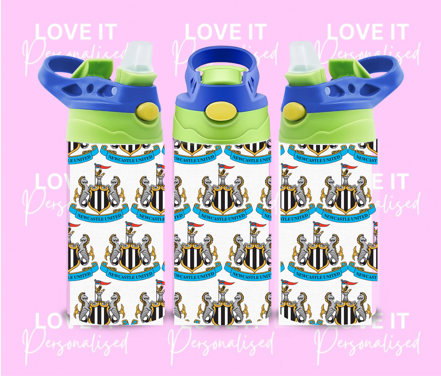 Football Badge Water Bottle (different lid colours)