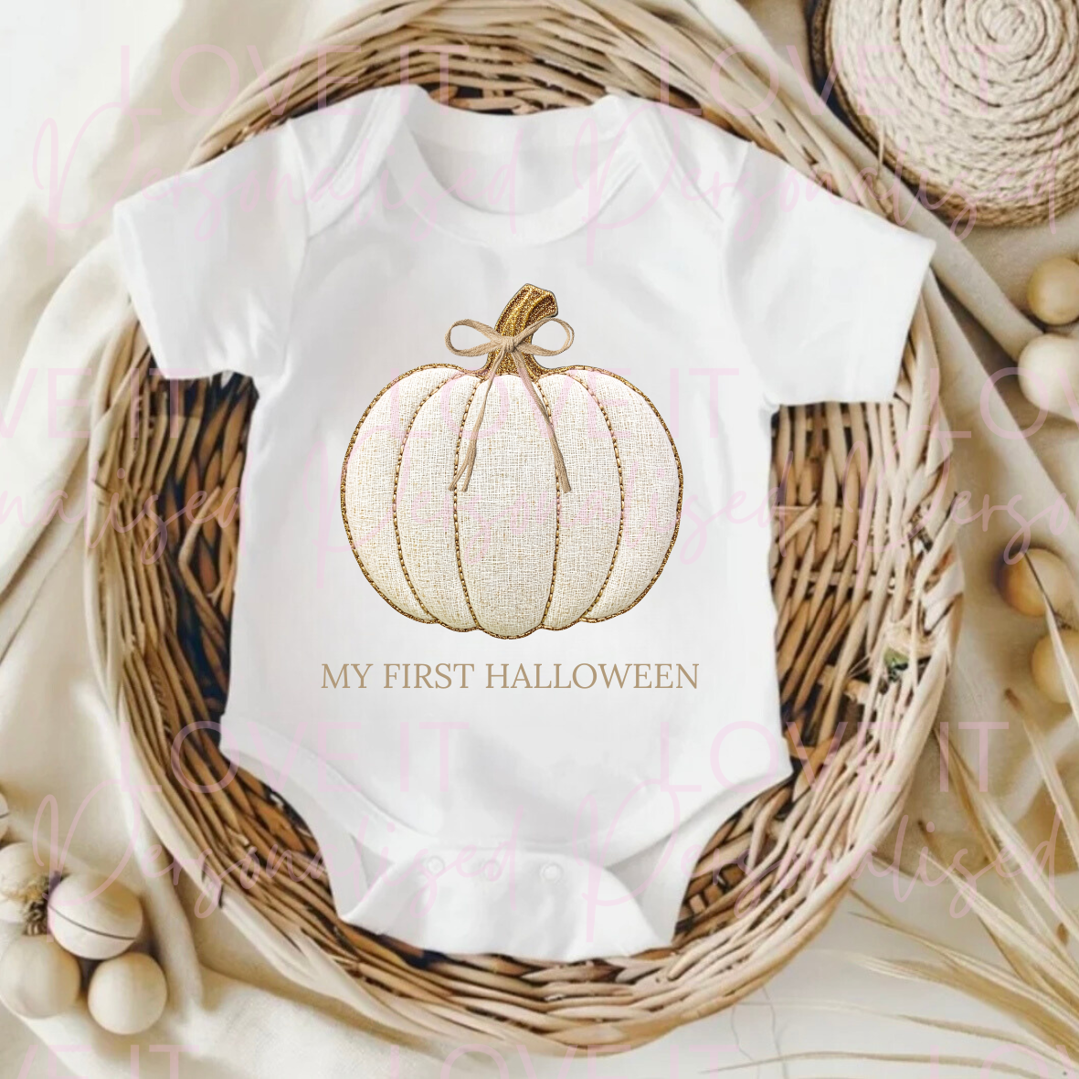 First Halloween Pumpkin Baby Bodysuit - Short/Long Sleeve