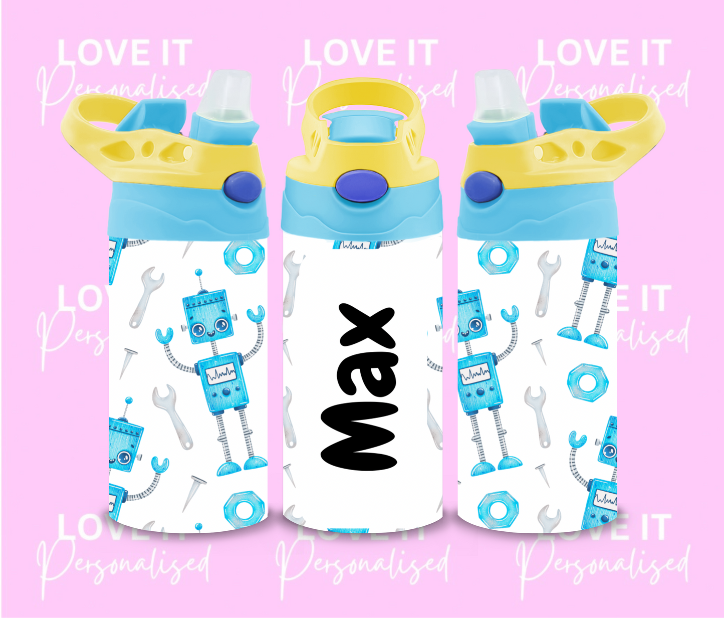 Children’s Personalised Robot Water Bottle