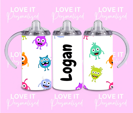 Personalised Monster Children's Sippy Cup (two lids)