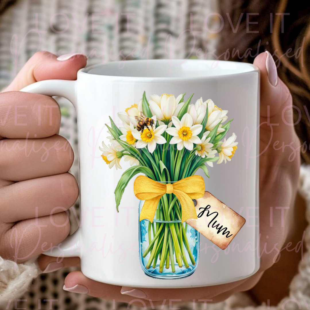 Personalised Yellow Flowers Mug