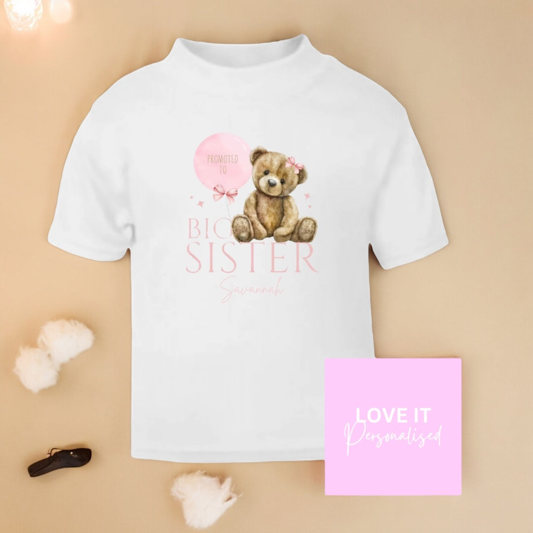 Personalised Big Sister Announcement T-Shirt -  Bear Design