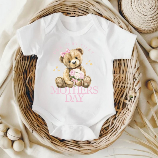 Our First Mother’s Day Pink Baby Bodysuit