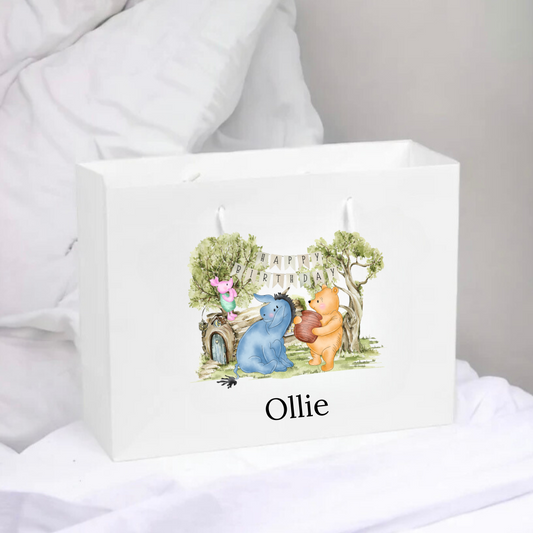 Personalised Birthday Gift Bag - Pooh Design