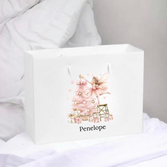 Personalised Christmas Gift Bag - Pink Or Blue Nutcracker Design