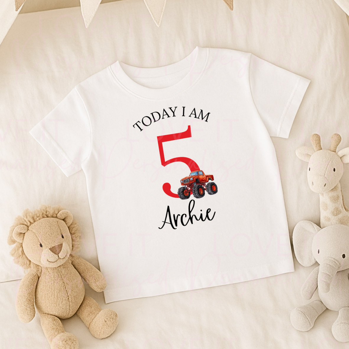Personalised Monster Truck Children's Birthday T-Shirt