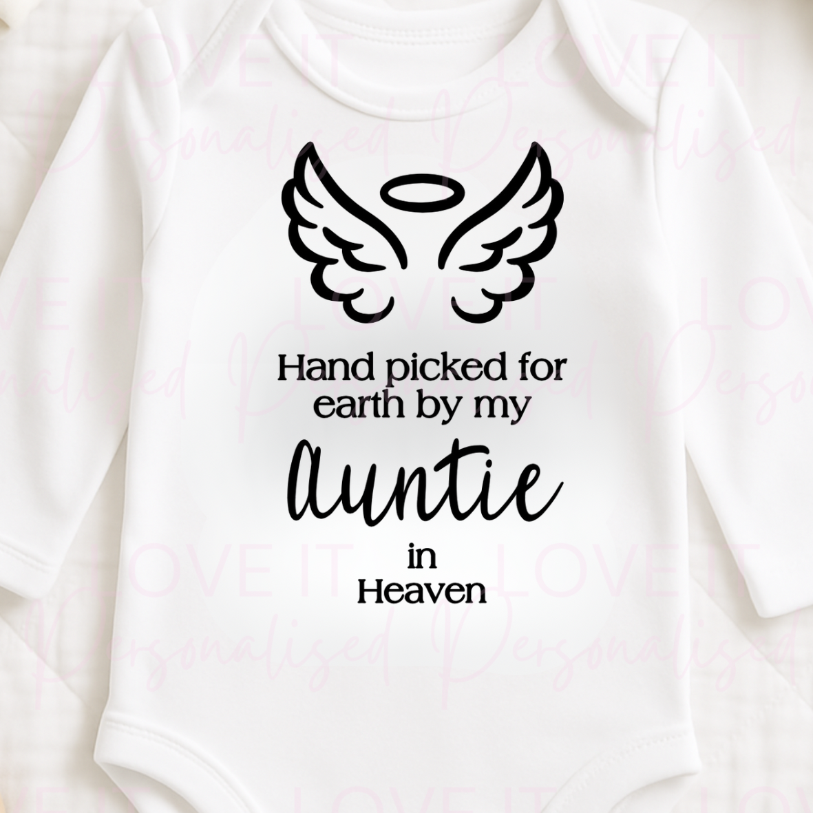 ‘Hand picked for earth by my Auntie’ Baby Bodysuit