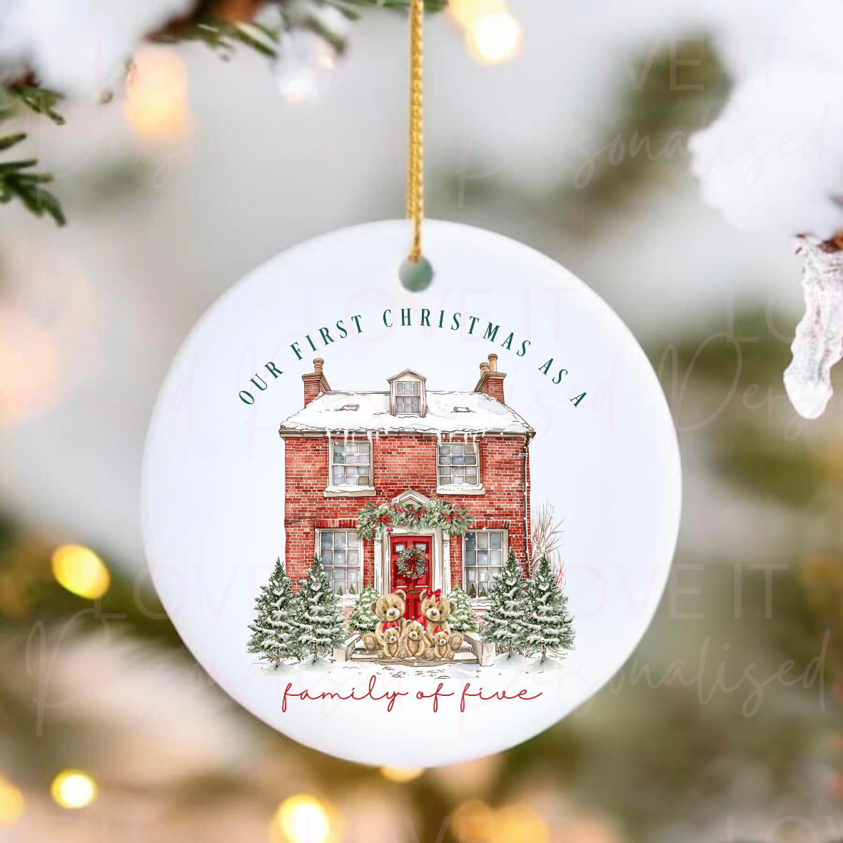 First Christmas As A Family Of 3,4,5 Ceramic Ornament