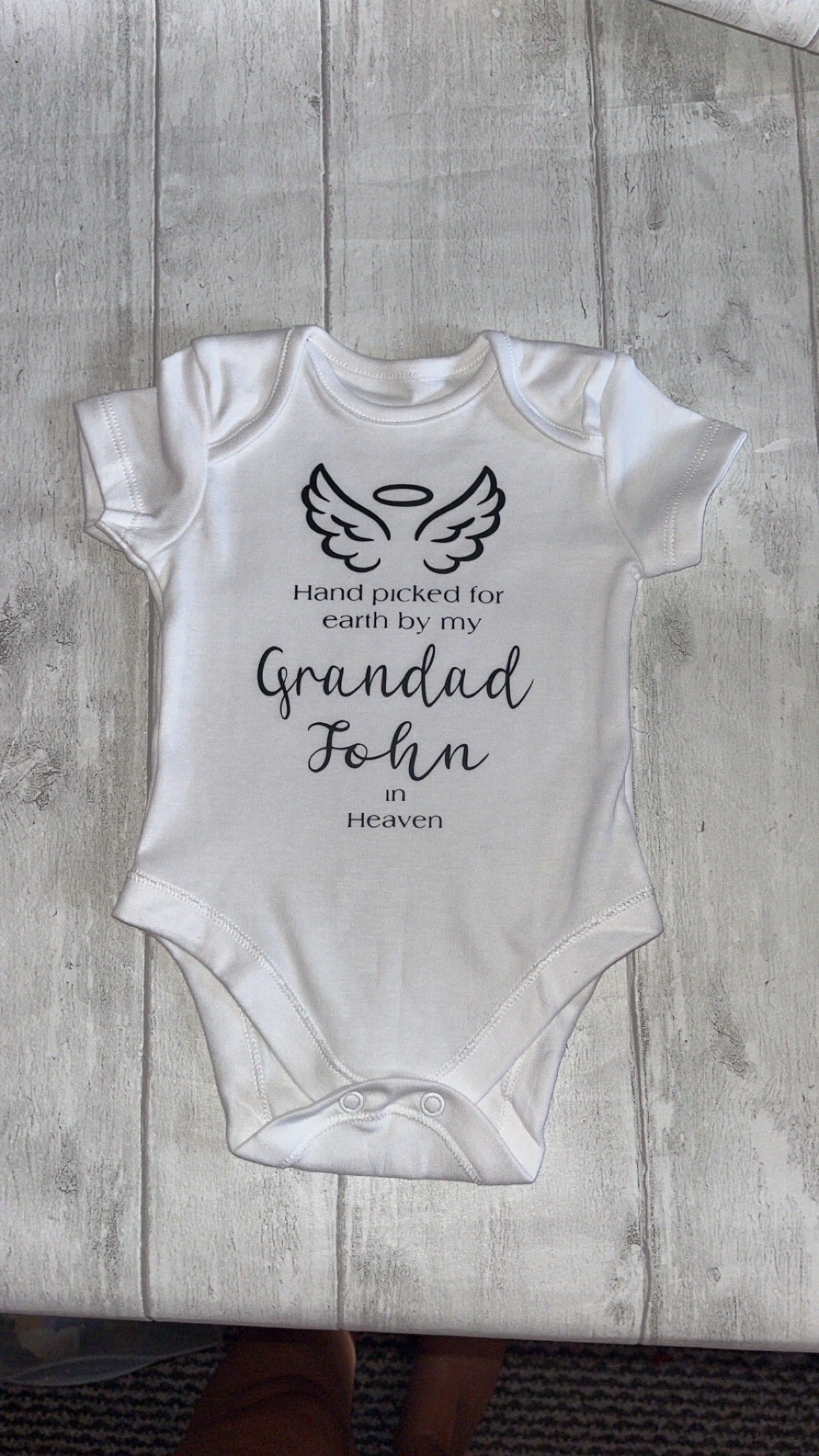 ‘Hand picked for Earth by’ Personalised Name/Nickname Baby Bodysuit