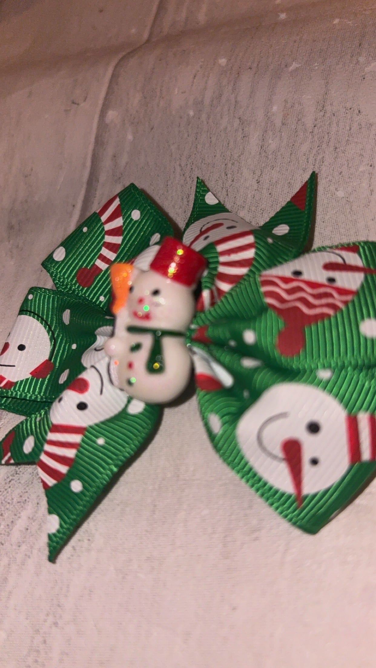 Christmas Snowman Hair Bow