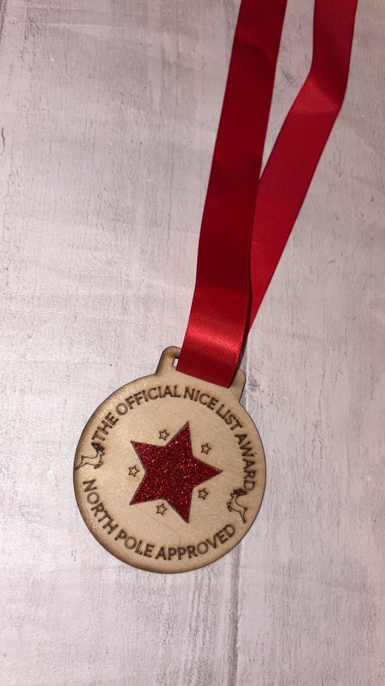 Christmas Wooden Nice List Award Medal
