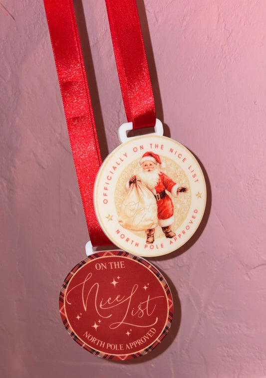 Nice List Christmas Acrylic Medal
