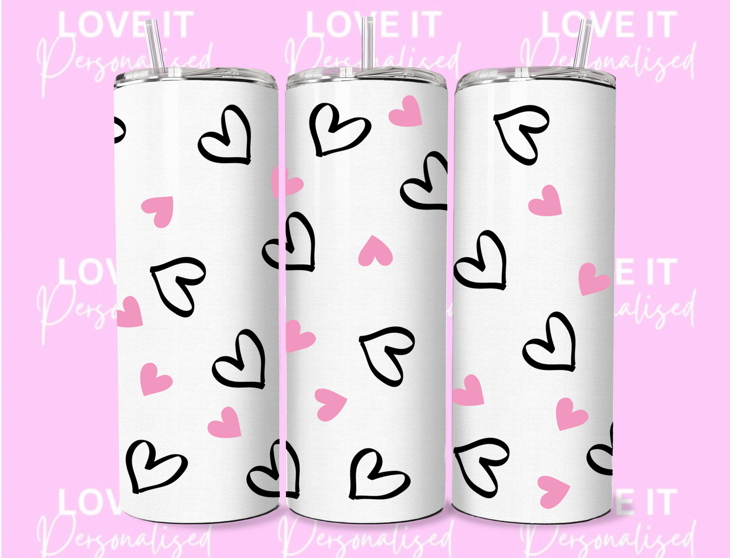 Pink Heart 20oz Tumbler