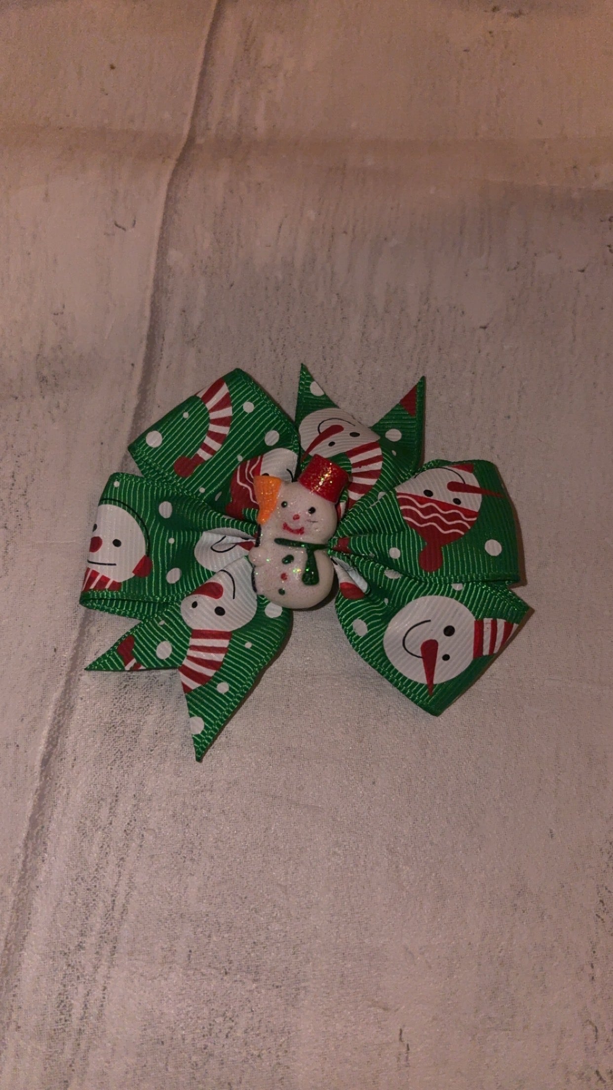 Christmas Snowman Hair Bow