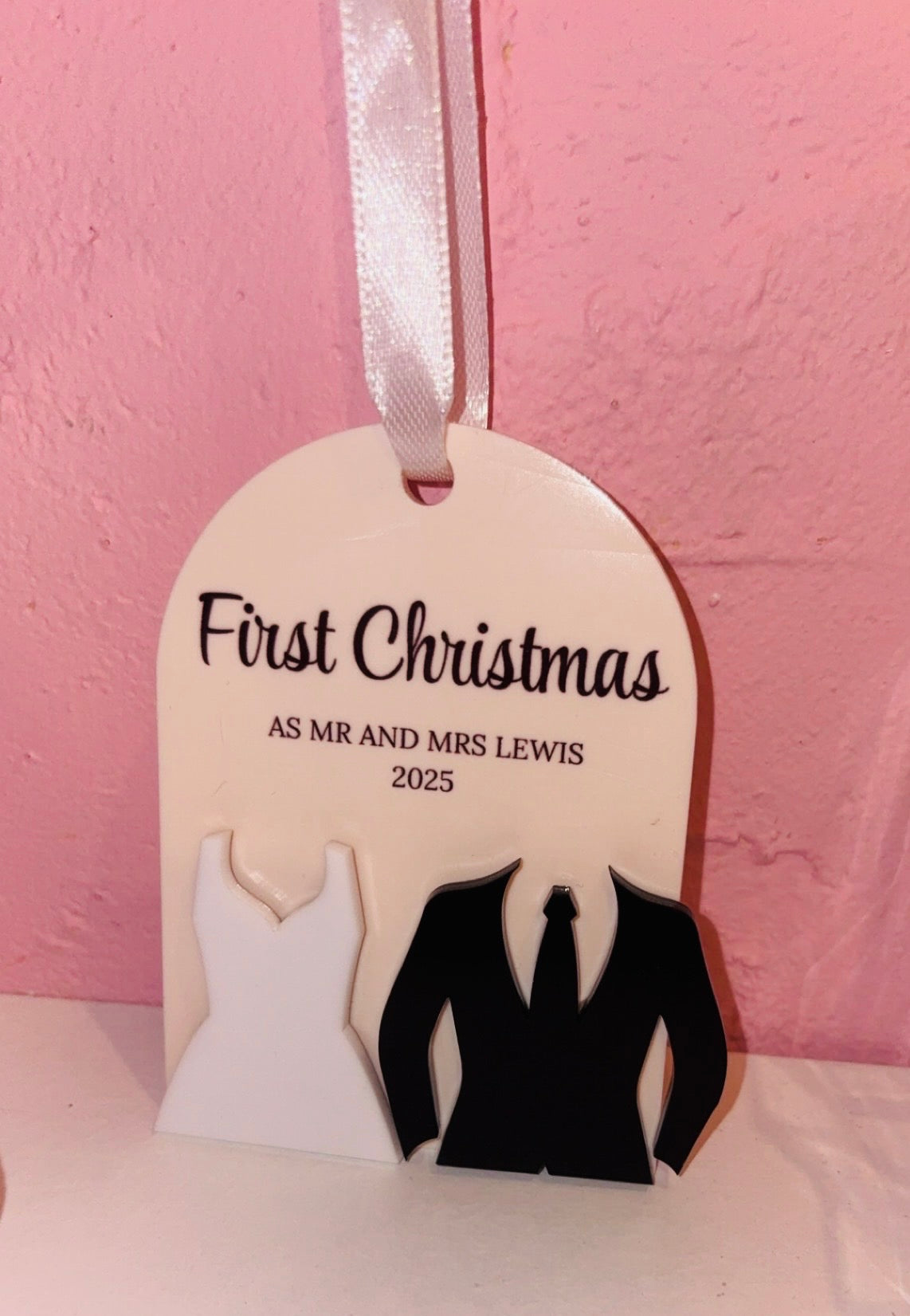 ‘First Christmas As’ Christmas Hanging Tree Decoration/Ornament
