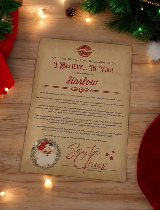 Personalised Believe In You Letter