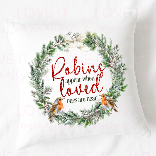 Robins Appear Memorial Cushion