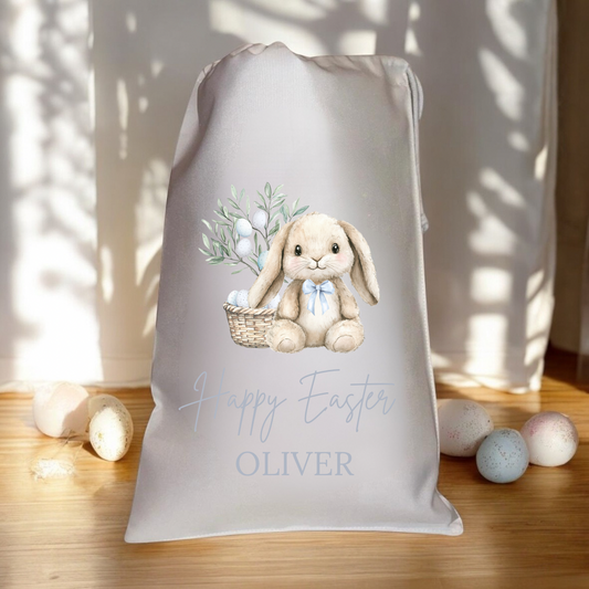 Personalised Easter Bag - Blue Rabbit Design