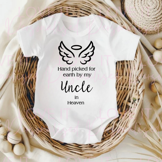 ‘Hand picked for earth by my Uncle’ Baby Bodysuit