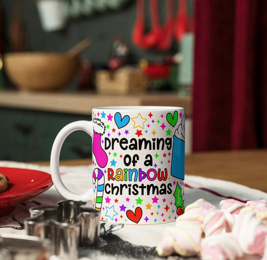 Dreaming Of A Rainbow Christmas Mug