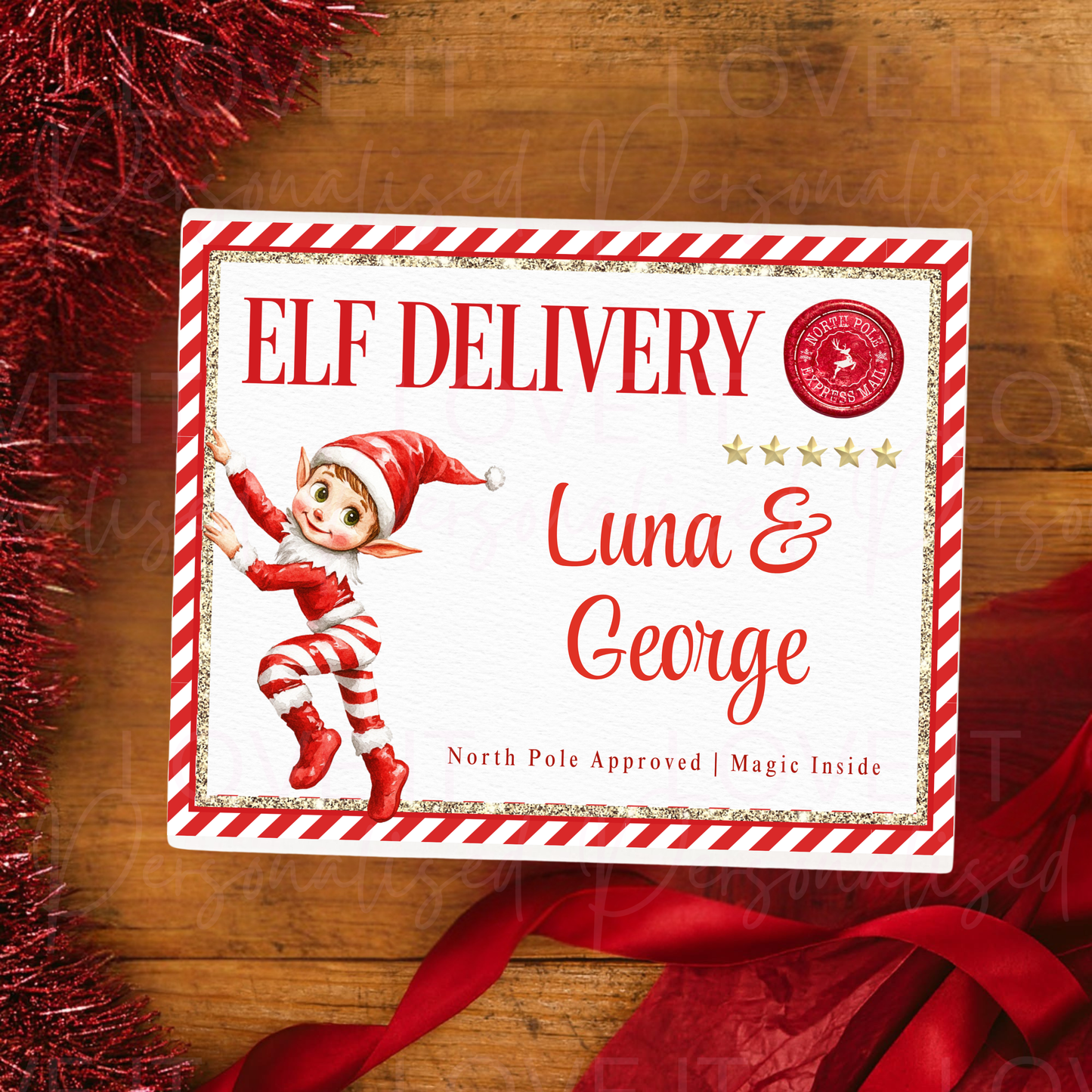 Personalised Christmas Magnetic Gift Box - Elf Delivery