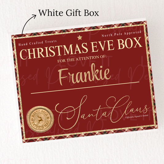 Personalised Christmas Eve Magnetic Gift Box - Tartan