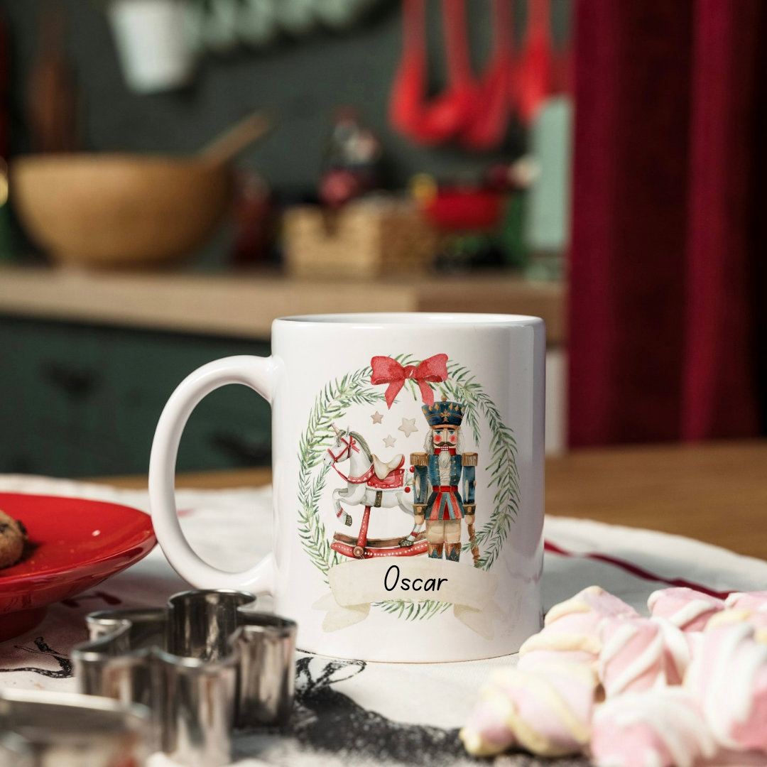 Christmas Mug - Pink or Blue Nutcracker Design