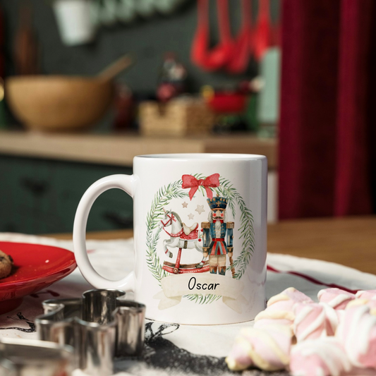 Christmas Mug - Pink or Blue Nutcracker Design