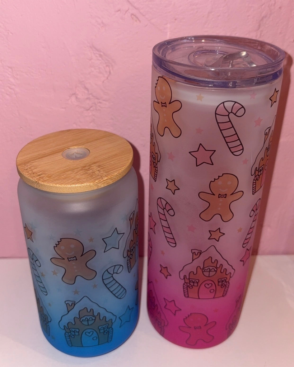 Gingerbread House Glass Libbey Can/Tumbler
