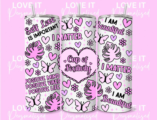 Pink Cup Of Positivity 20oz Tumbler