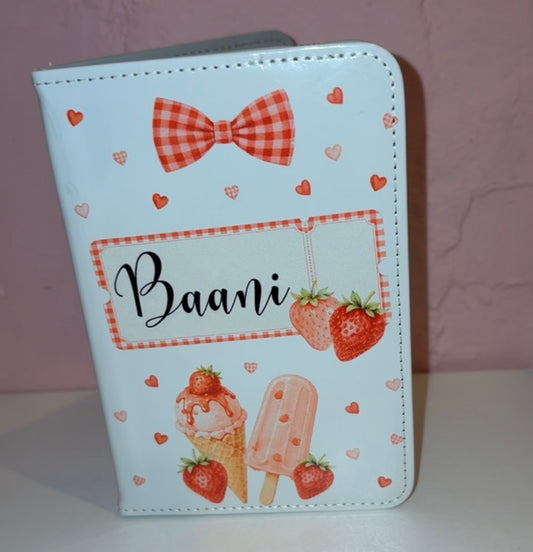 Personalised Strawberry Passport Cover