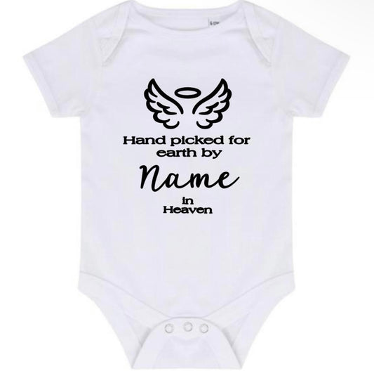 ‘Hand picked for Earth by’ Personalised Name/Nickname Baby Bodysuit