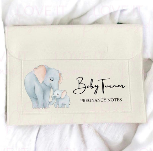 Personalised Elephant Pregnancy Notes/Journey Folder