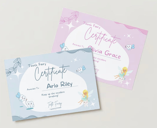 Personalised Tooth Fairy Certificate