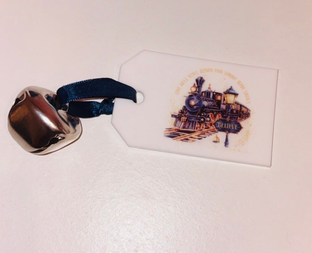 Christmas Magical Silver Bell With Acrylic Tag