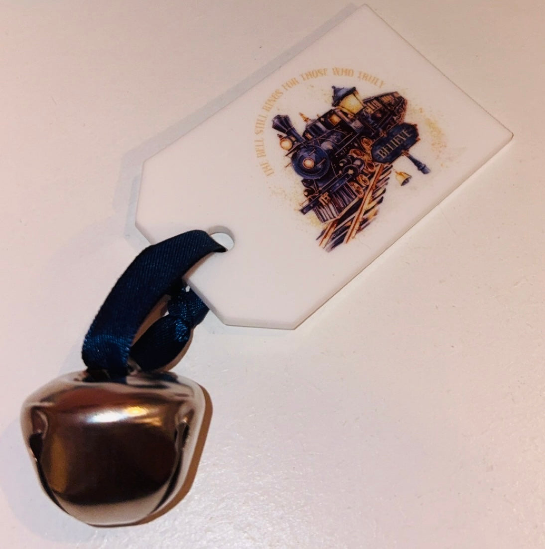 Christmas Magical Silver Bell With Acrylic Tag