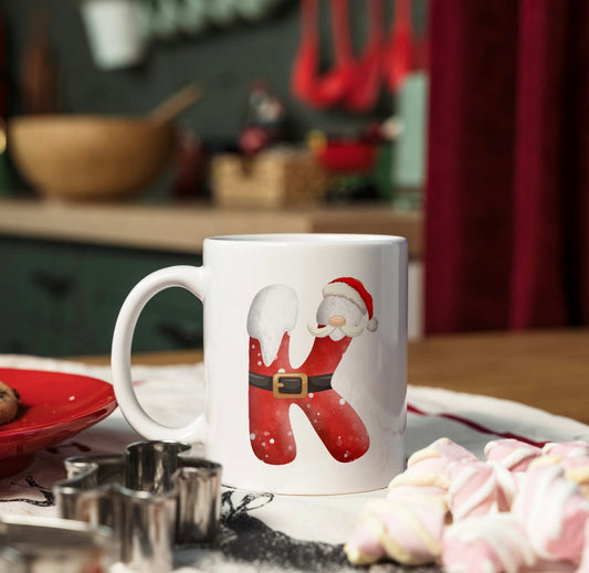 Christmas Mug - Santa Initial Design