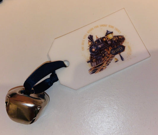 Christmas Magical Silver Bell With Acrylic Tag