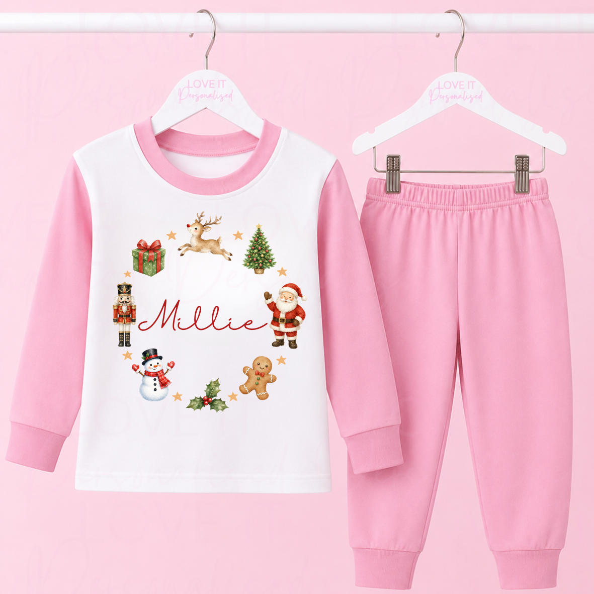 Personalised Christmas Wreath Pyjamas