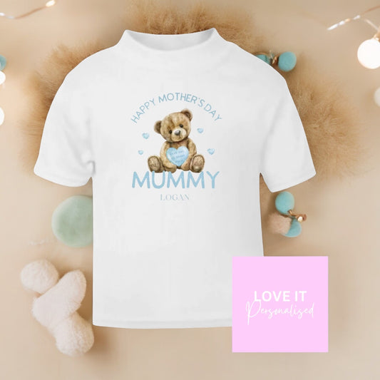 Personalised Mother’s Day T-Shirt - Blue Bear Design