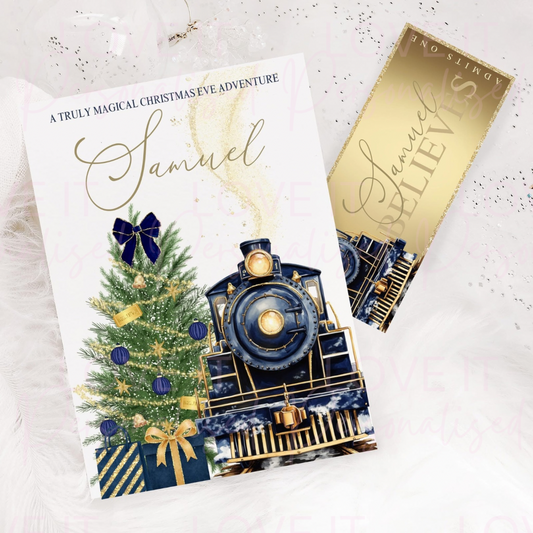 Personalised Believe Train Christmas Story Booklet - Girl/Boy Story