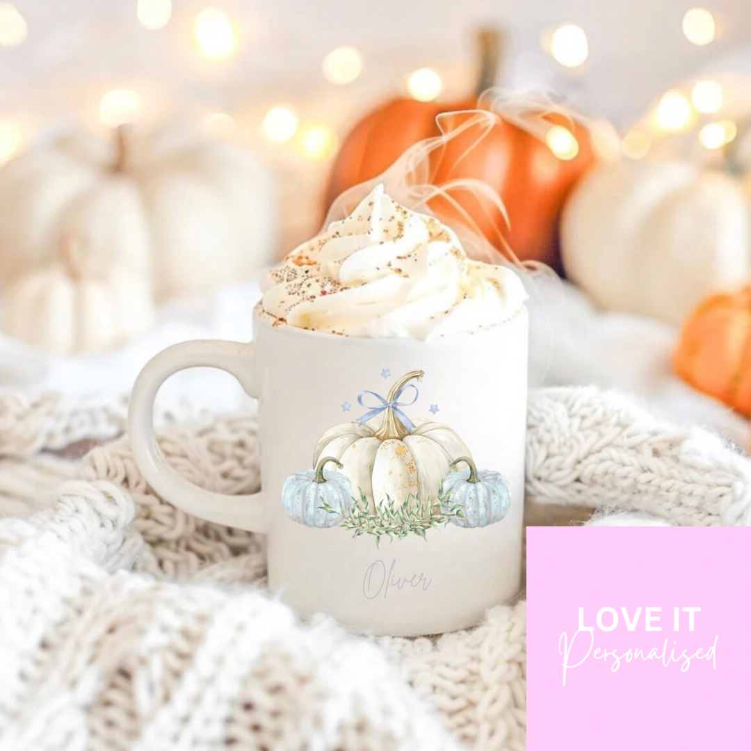 Personalised Halloween Mug - Blue Pumpkin Design