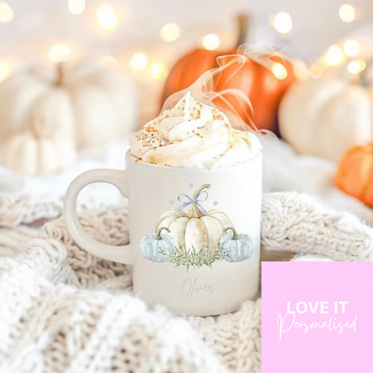 Personalised Halloween Mug - Blue Pumpkin Design