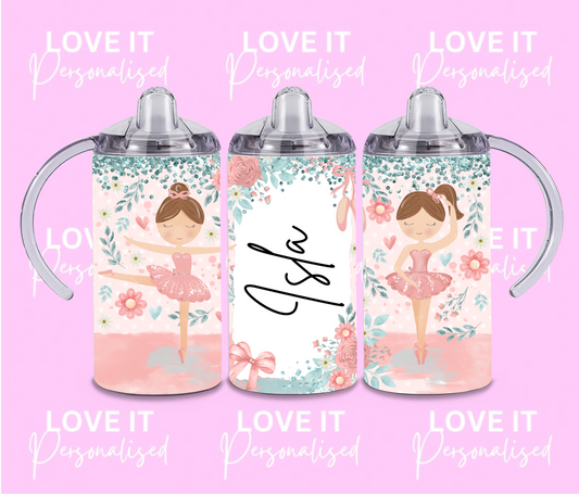 Personalised Ballerina Children's Sippy Cup (two lids)