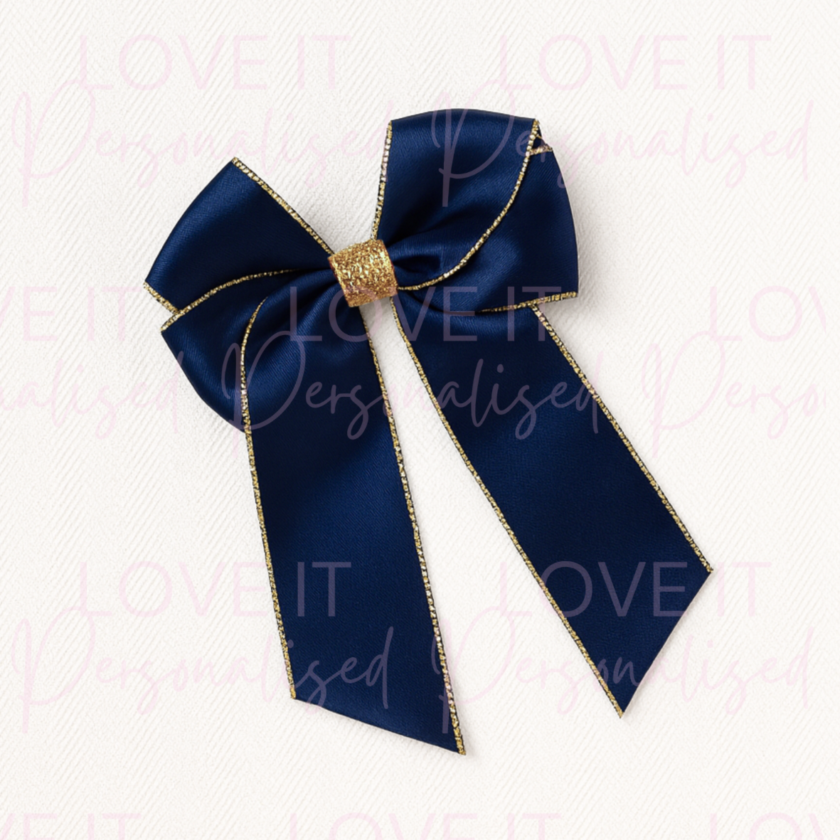 Personalised Glitter Hair Bow - 6 Inch